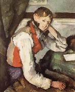 Paul Cezanne Garcon au gilet rouge oil